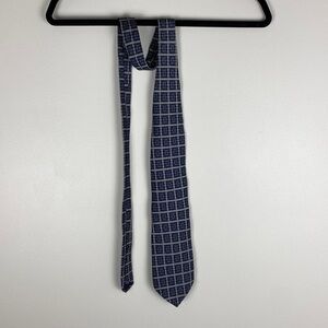 Structure Silk Printed Tie Navy Blue